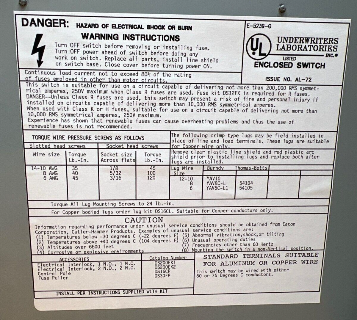 Cutler-Hammer DH321NGK Used