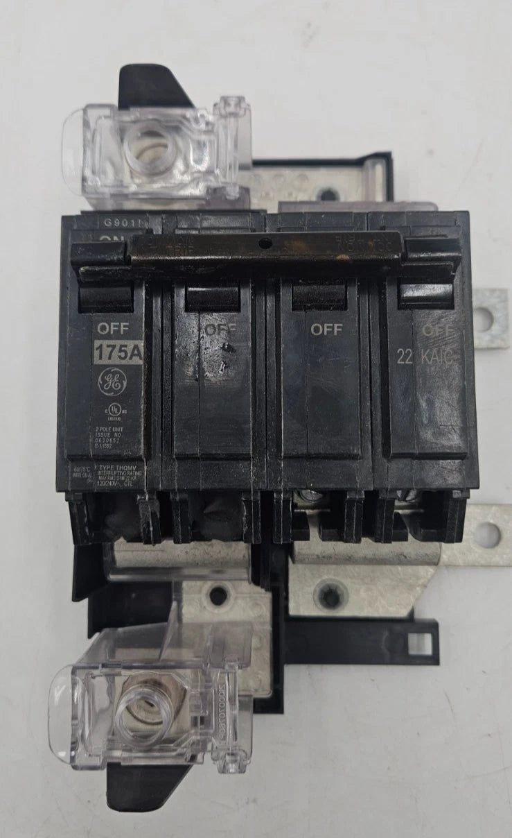 GE Main Breaker THQMV175 175A 120/240V 2P With Lugs 175 Amp 2 Pole THQMV USED Used