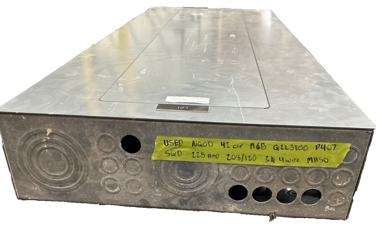 Square D NQOD442M225 Panelboard 225A 208Y/120V 3PH 4W Main MCB Q2L3100 100 Amp P407 Used