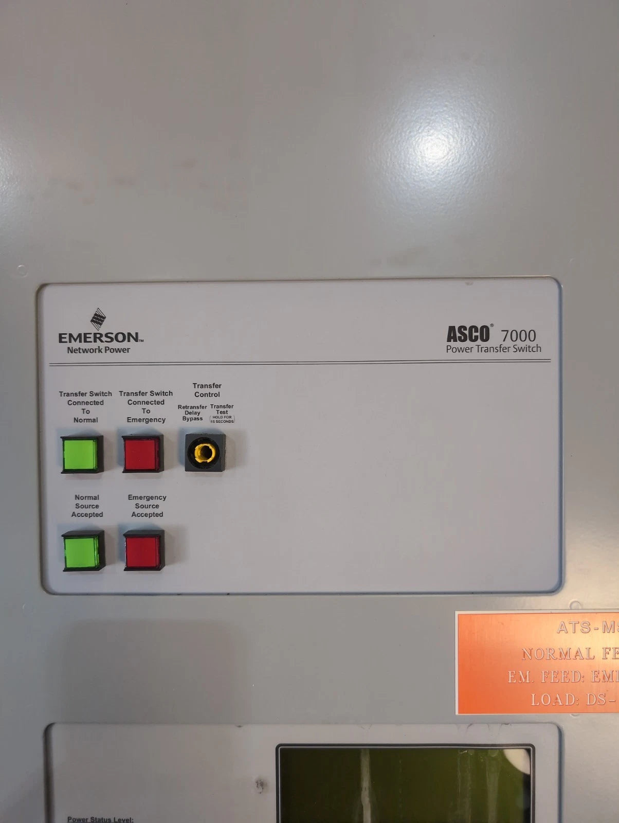 ASCO 7000 Series 1600 Amp 480V 3PH Automatic Transfer Switch G07ATSA31600N5XC Used