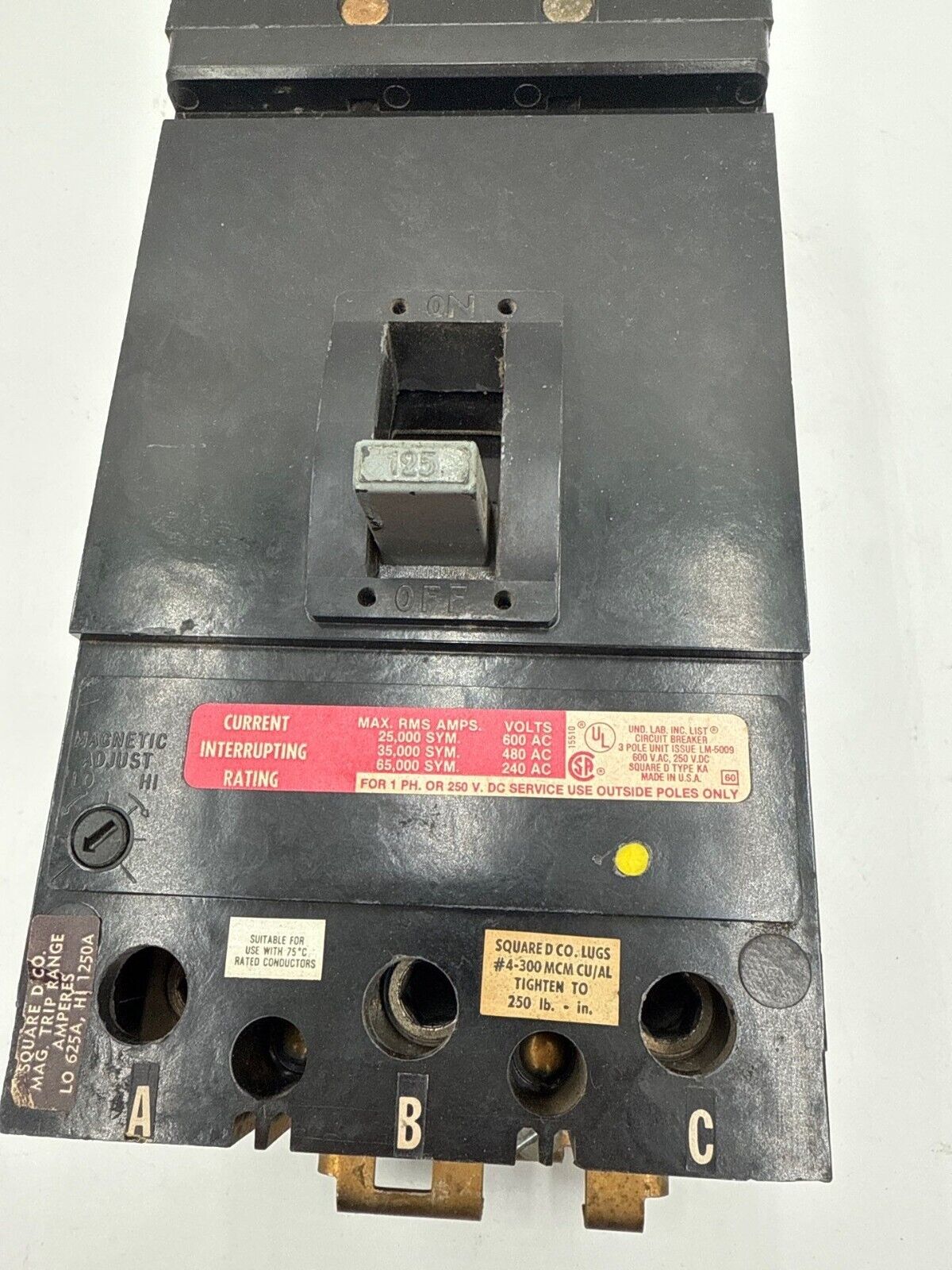 Square D KH36125 Used