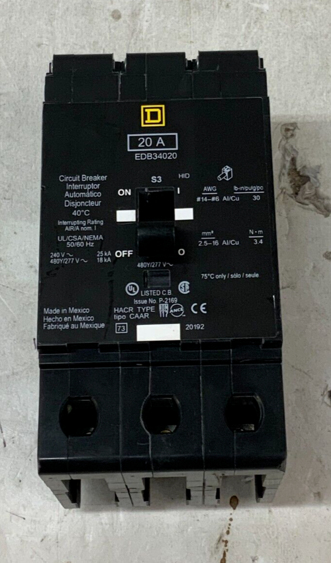 Square D EDB34020 New