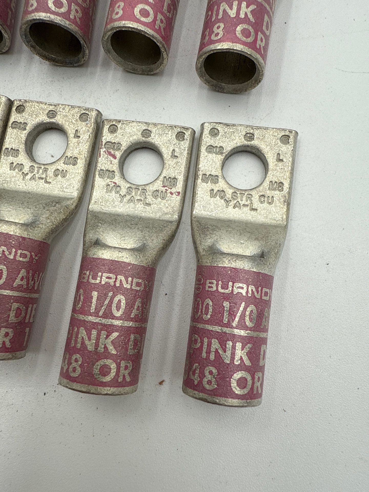 Burndy YA25L4BOX 3/8" Single Hole Compression Lugs 1/0 AWG 10PC New