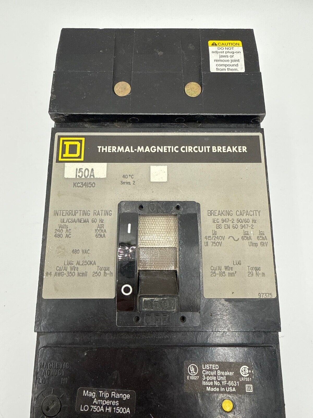 Square D KC34150 Used