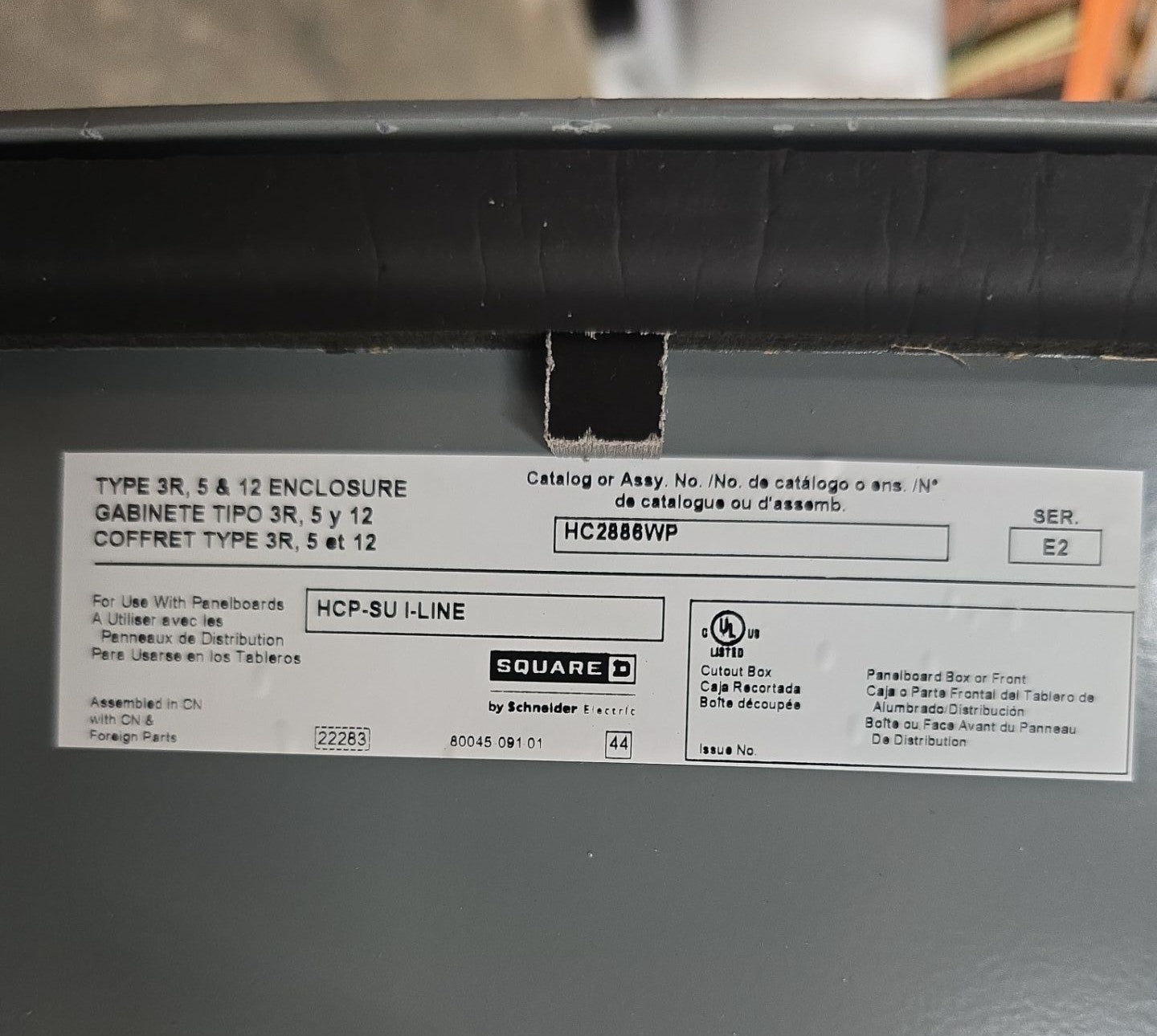 Square D HC2886WP Enclosure Type 3R 12 Outdoor 28in x 86in x 13in I-Line New