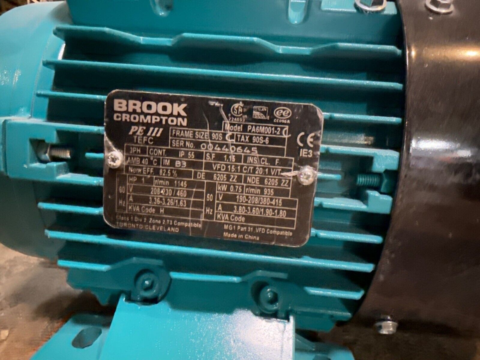 Brook Crompton PA6M001-2C New