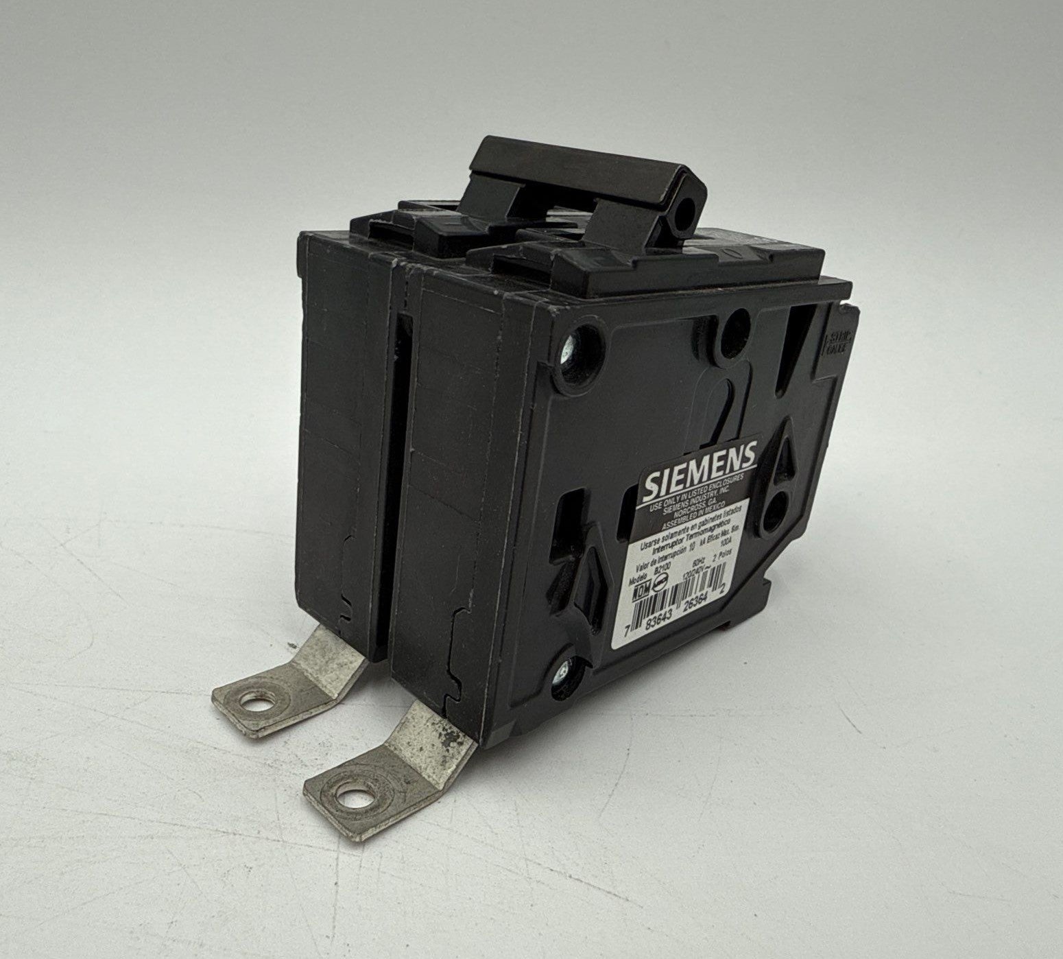 Siemens B2100 Bolt On Circuit Breaker 100A 2P 120/240V 1PH BL 100 Amp 2 Pole Used