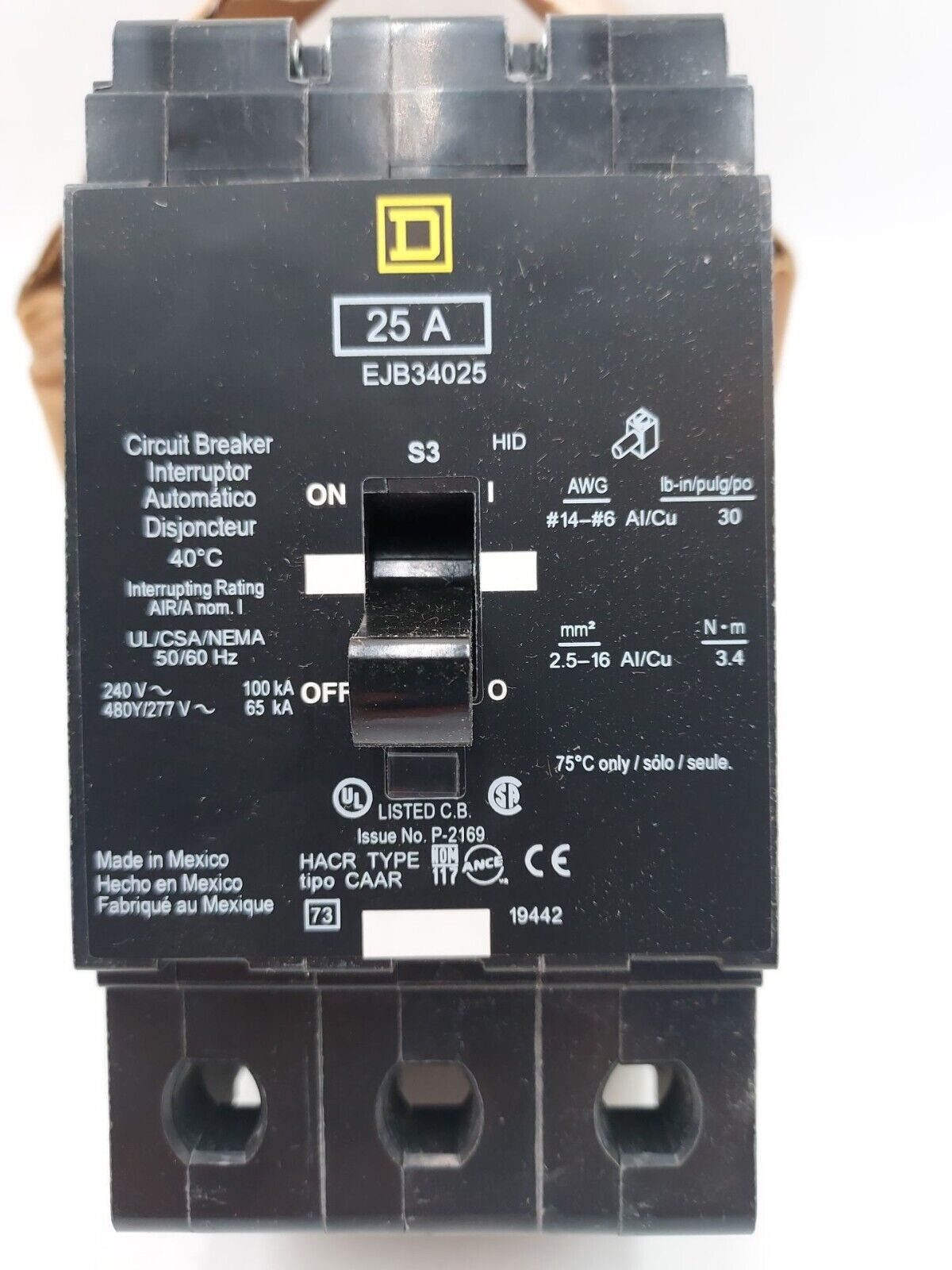 Square D EJB34025 New