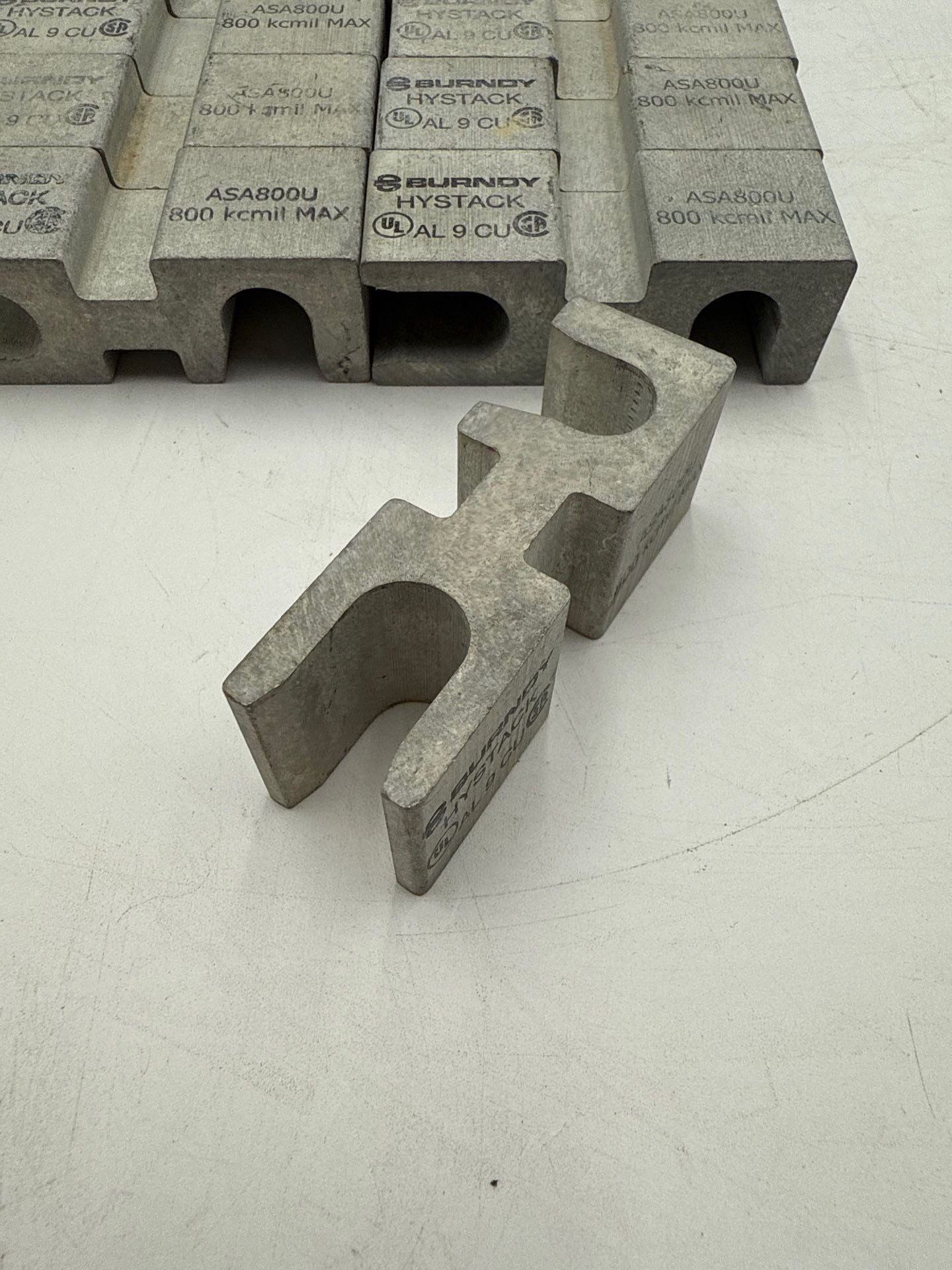 Lot of 13 Burndy Hystack ASA800U 800KCMIL Copper Stacking Adapter 2-Hole New