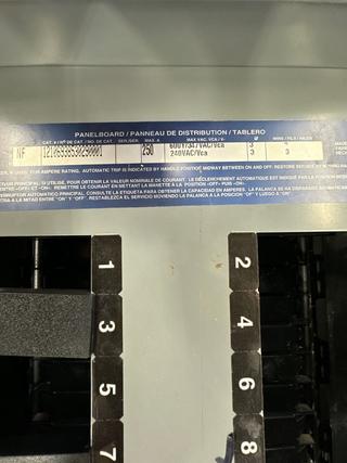 Square D NF Panelboard 250A 600V 3PH 4W MLO 42 Cir Main Lug Panel Indoor NEMA 1 P360 Used