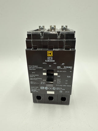 Square D EJB34045 Circuit Breaker 45A 3P 480/277V EJB 45 Amp 3 Pole New