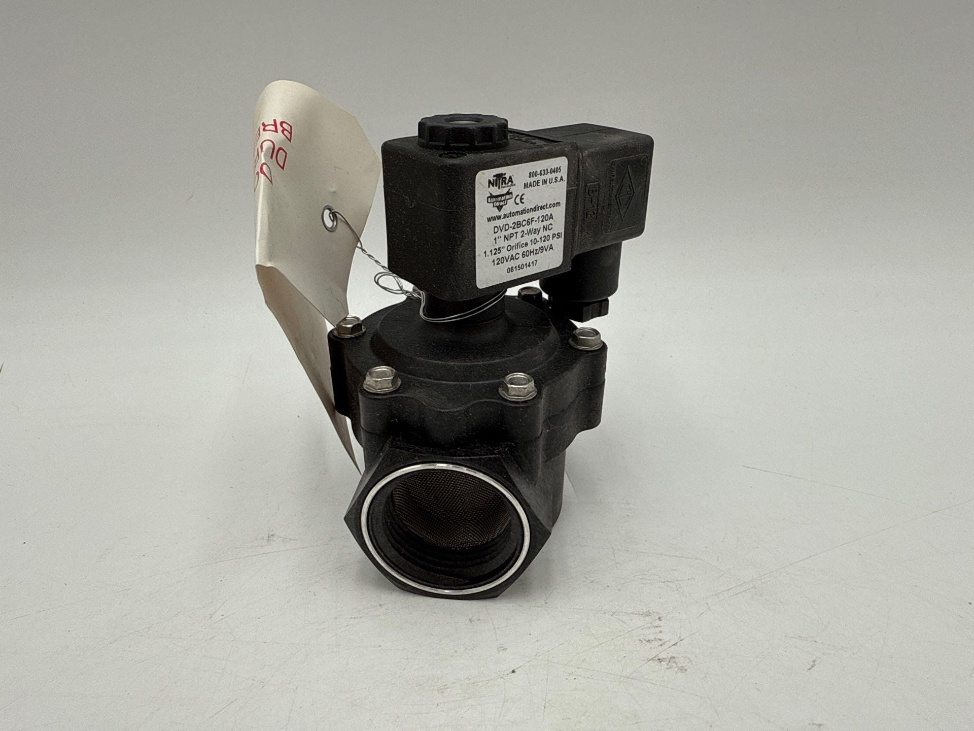 Nitra DVD-2BC6F-120A Solenoid Valve 1" NPT 2-Way NC 1.125" Ori 10–120 PSI New