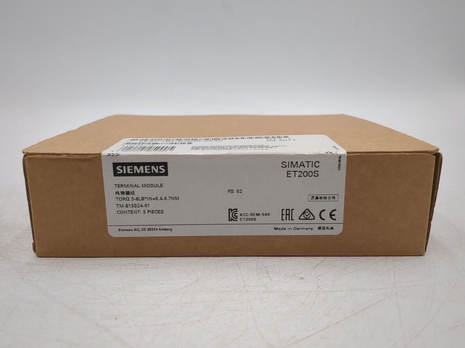 Siemens 6ES7193-4CB20-0AA0 New