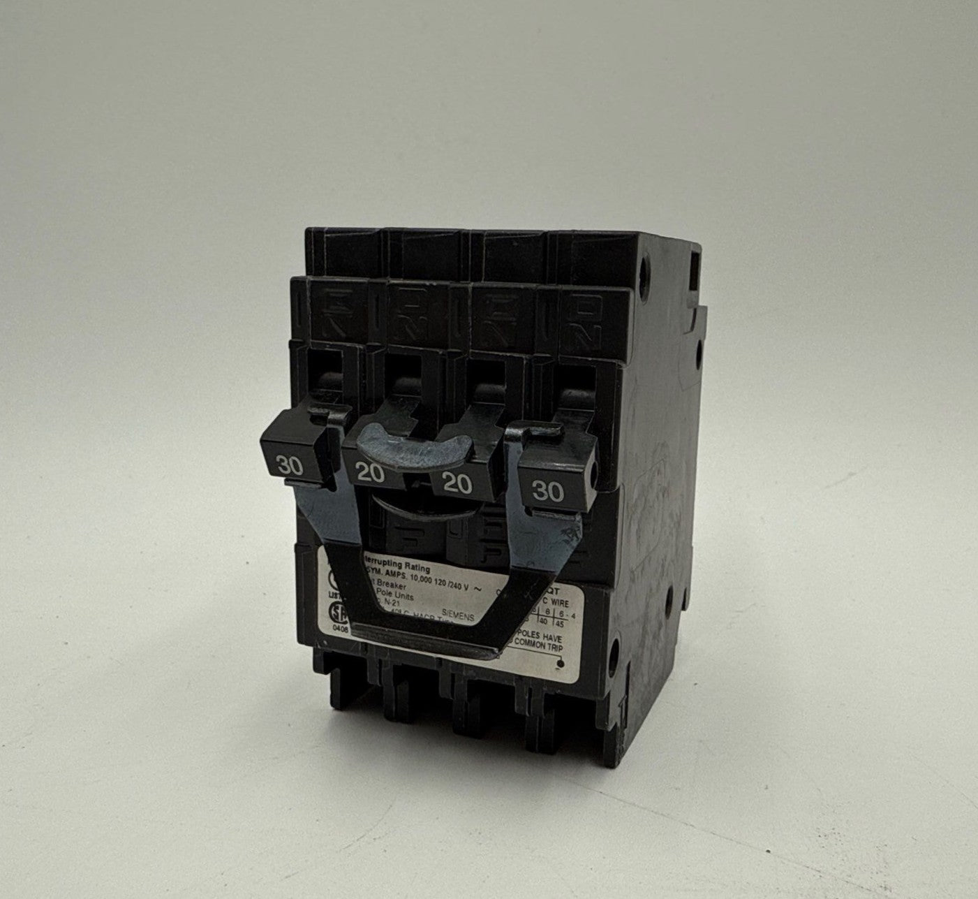 Siemens Q23020 Circuit Breaker 20 Amp 30 Amp 120/240V QT Plug-On Quad Two 2 Pole New