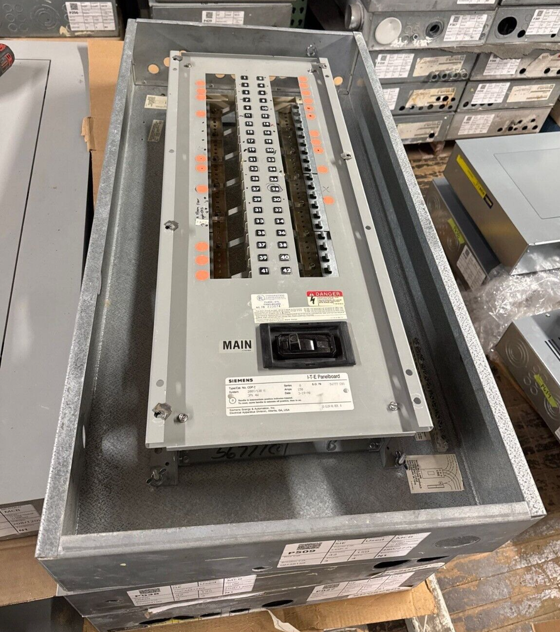 Siemens CDP-7 Panelboard 150A 208/120V 3PH 4W 42 Cir Indoor Encl MCB QJ23B150 P509 Used