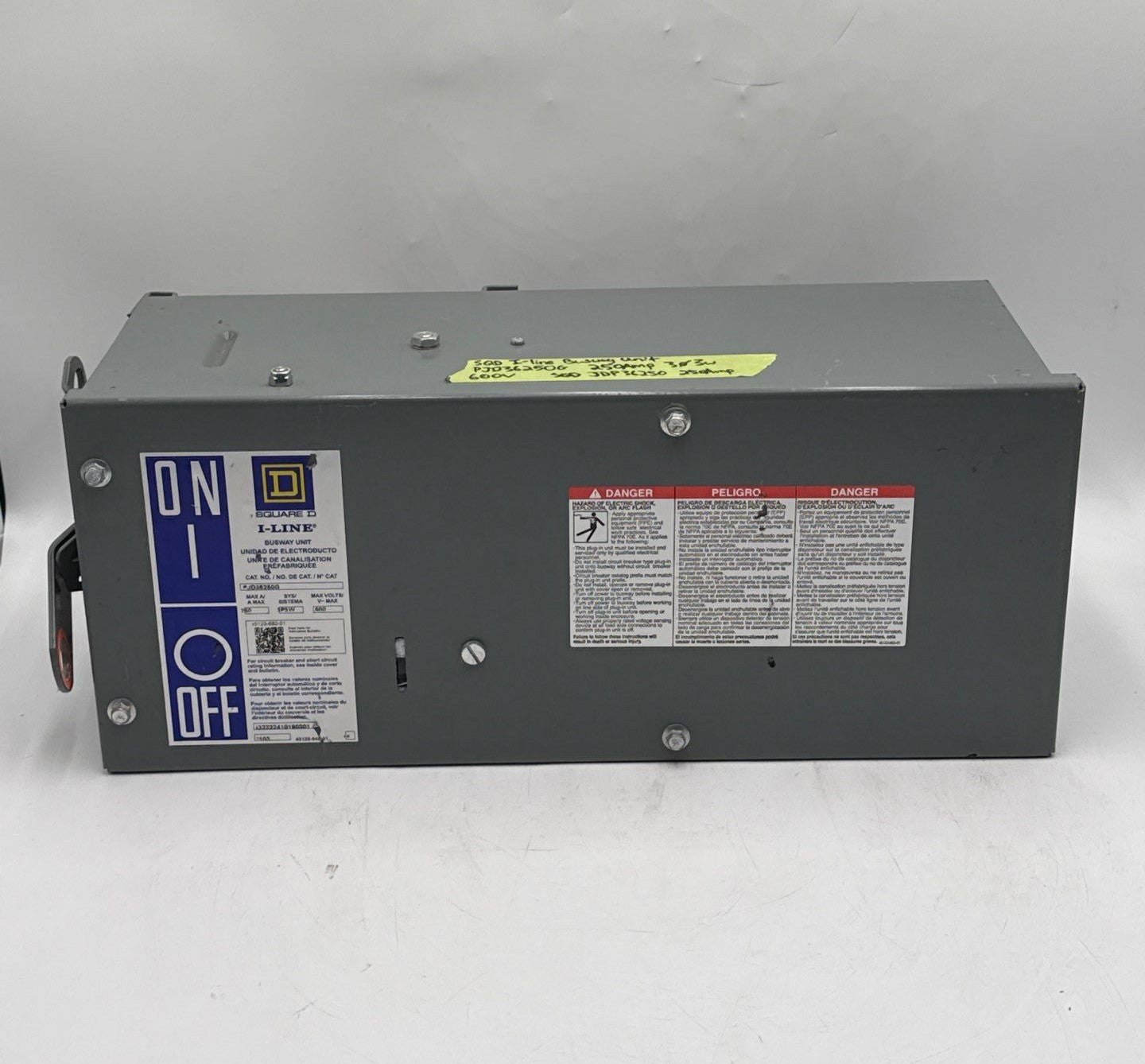 Square D PJD36250G Bus Plug 250A 3PH 3W 600V I-Line Busway Switch 250 Amp New