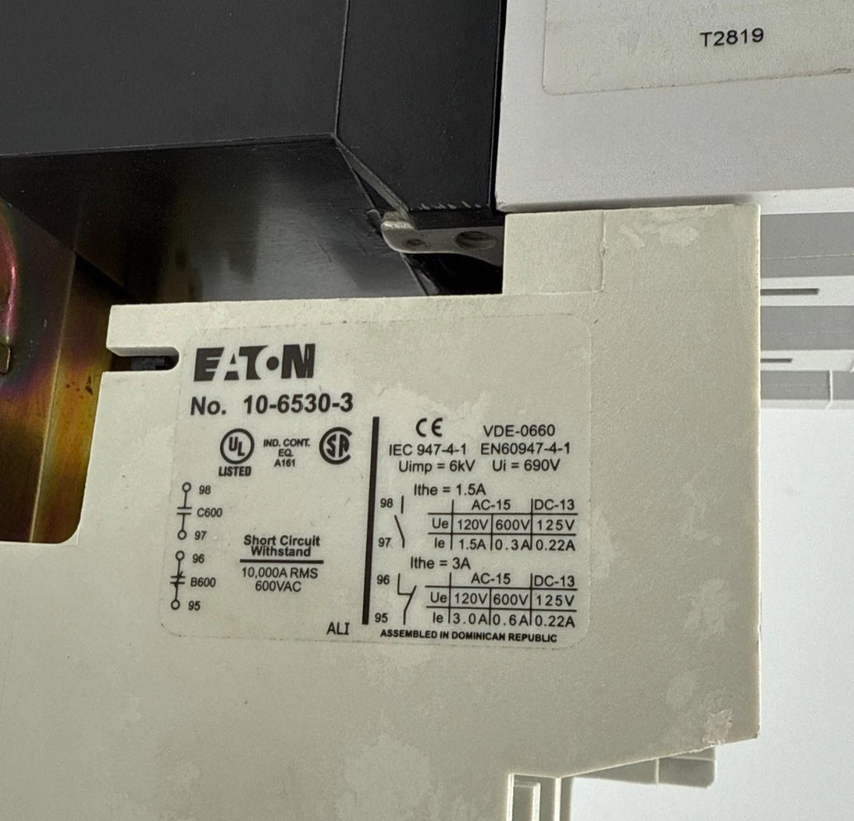 Eaton AE16NN0 Starter 140A 3P 600V 125 HP Coil 110-120V Overload 10-6530-3 Used