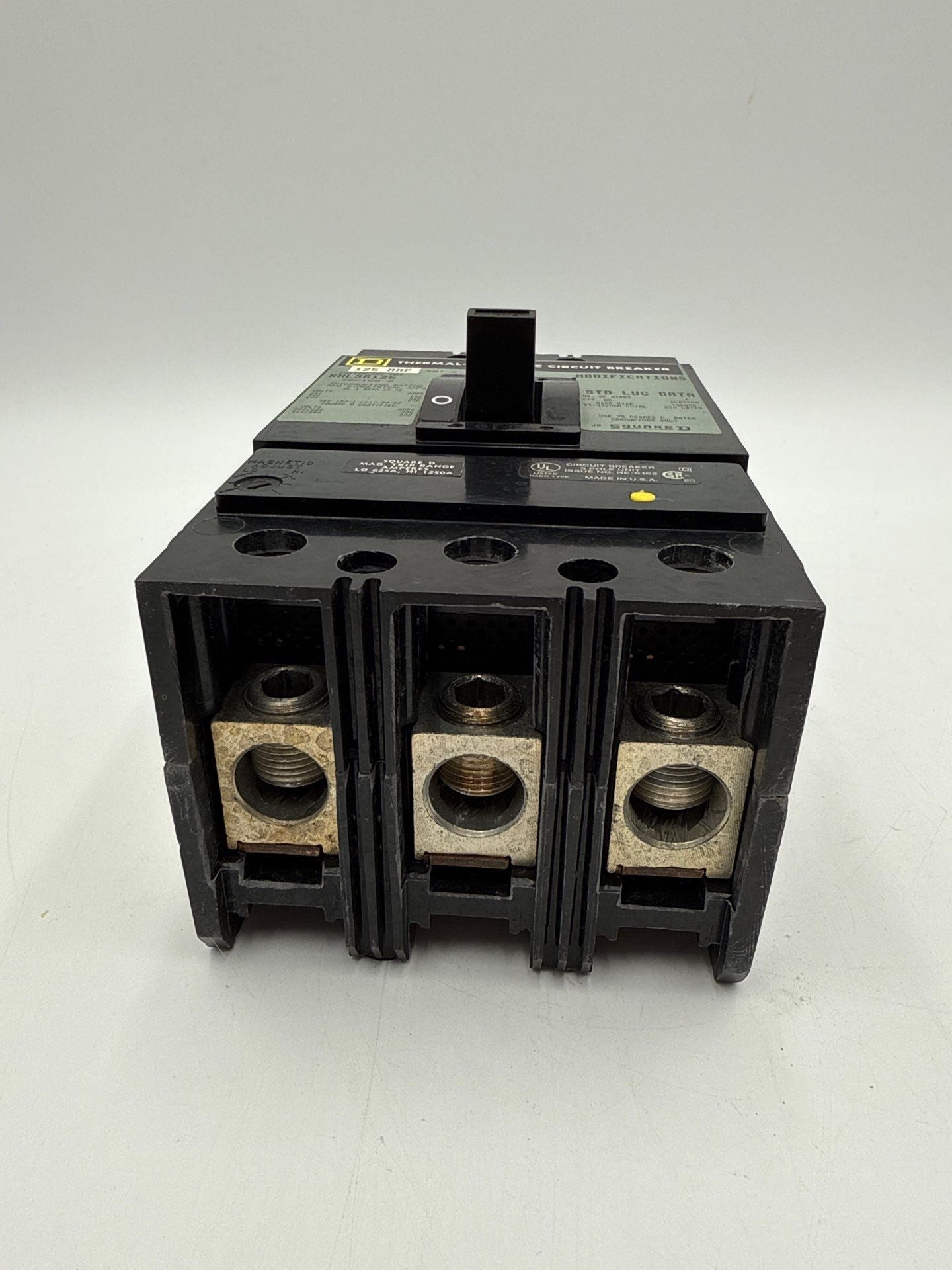 Square D KHL36125 Circuit Breaker 125A 3P 600V KAL 125 Amp 3 Pole Bolt On Used