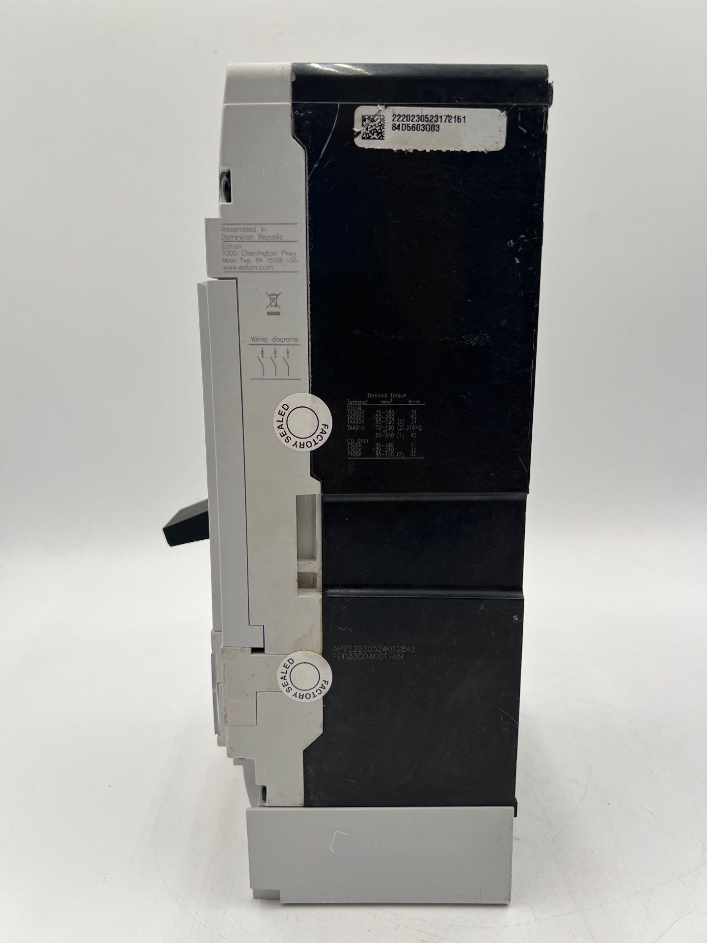 Eaton PDD33G0400TFAN Circuit Breaker 400A 3P 240V PDD 400 Amp 3 Pole Used