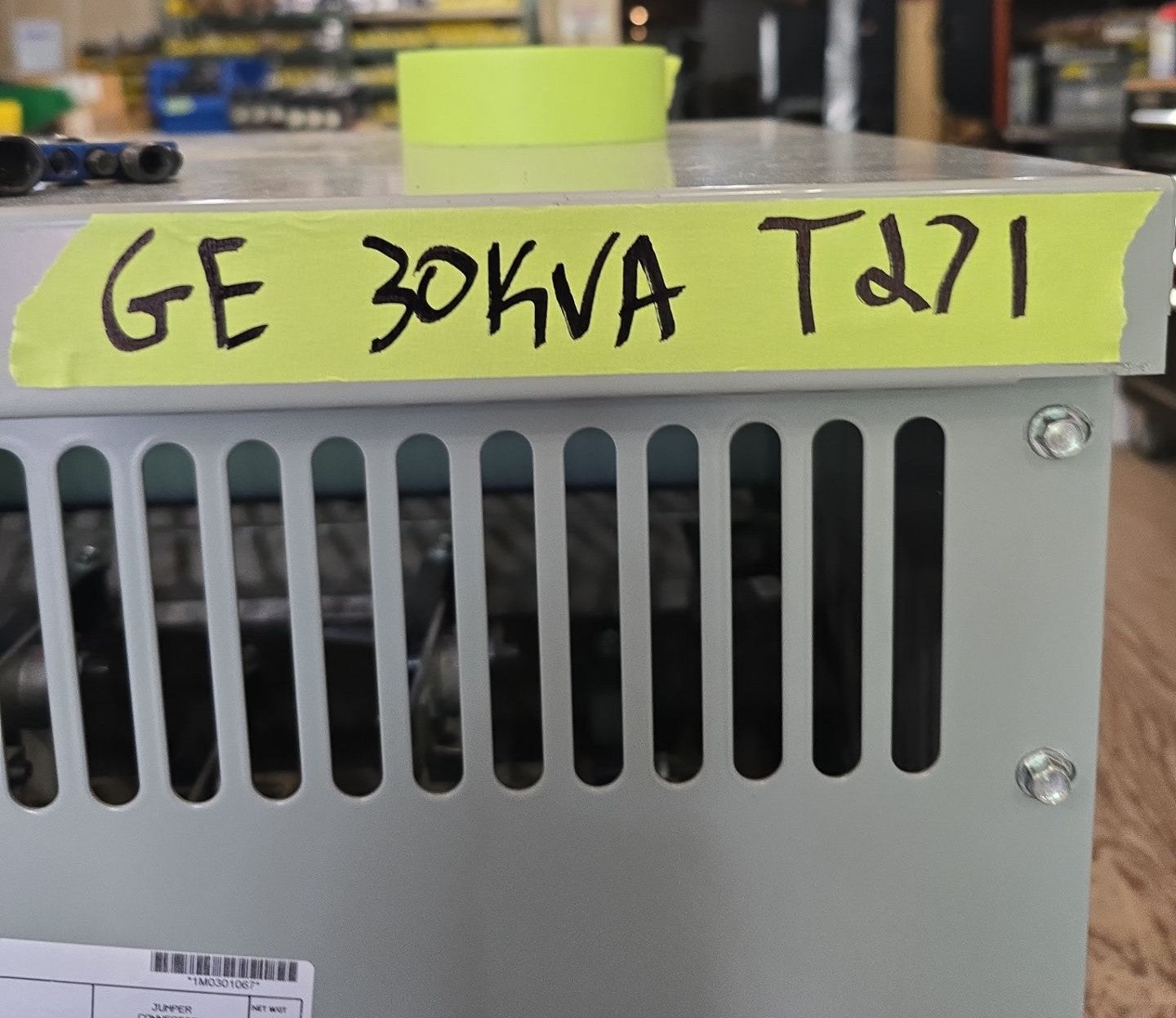 30kVA GE 9T83B3872G03 Transformer 3PH Pri 480V Sec 208/120V Type QL Indoor T271 Used