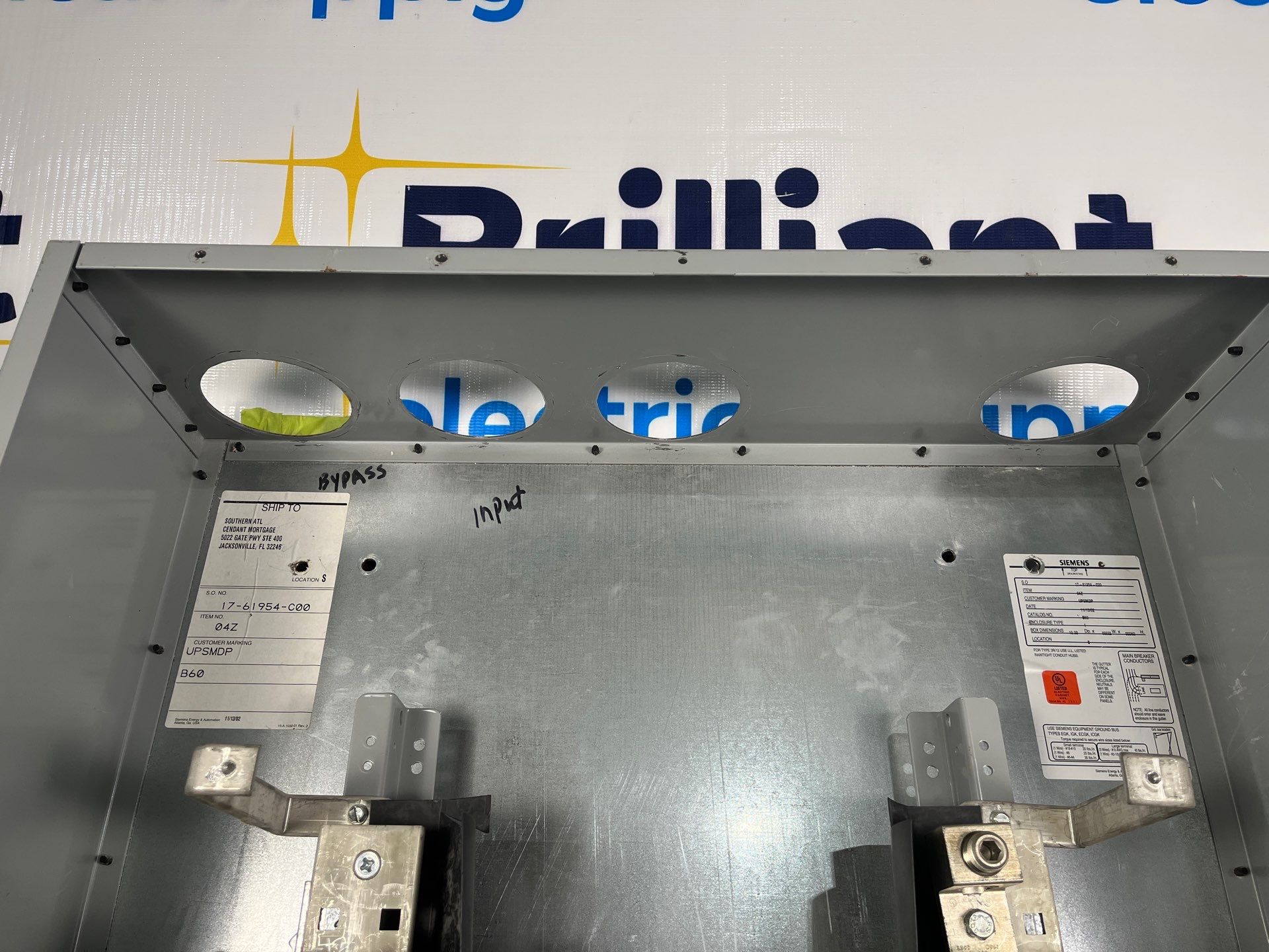 Siemens S4E60ML400ATS S4 Panelboard 400A 480/277V 3PH 4W MLO Indoor Encl B60 Used