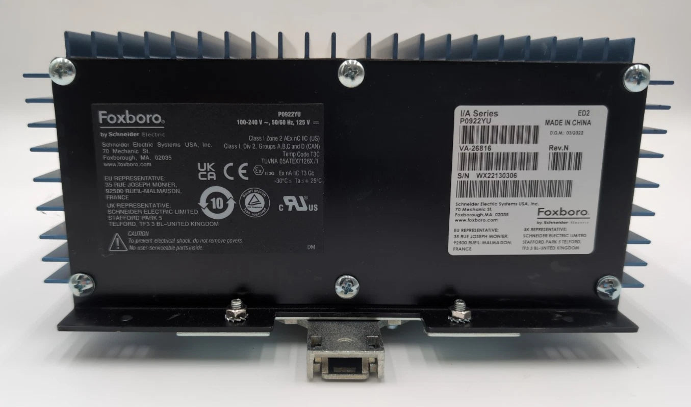 FOXBORO INVENSYS FPS400-24 I/A Series P0922YU Rev N Power Supply USED Used