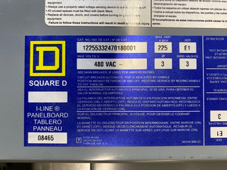 Square D I-Line Panelboard 225A 480V 3PH 3W 3R Outdoor Encl 30 Cir MCB JLA36225 P557 Used