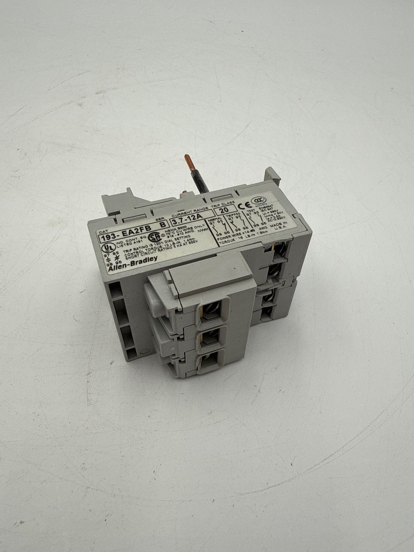 Allen-Bradley 193-EA2FB Overload Relay 3.7-12A Series B Class 20 New