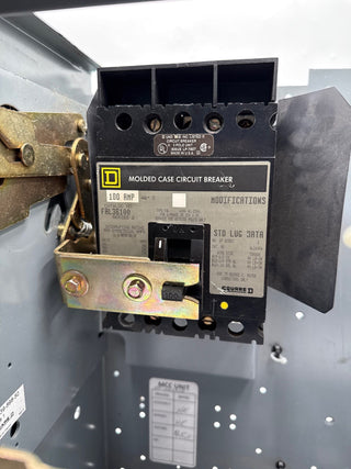 Square D Model 6 18" 100A Feeder MCC Bucket FAL36100 Breaker 100 Amp Used