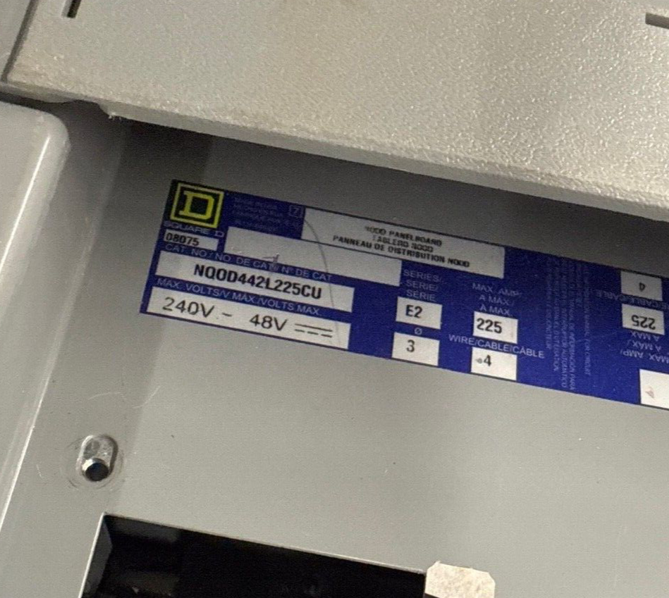 Square D NQOD442L225CU Panelboard 225A 240V 3PH 4W 42 Cir MCB 3R Outdoor Encl P636 Used