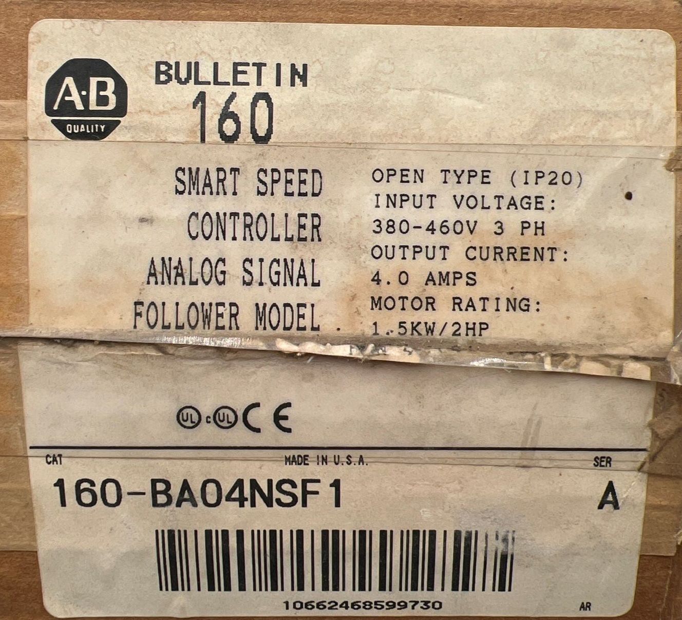 Allen Bradley 160-BA04NSF1 New