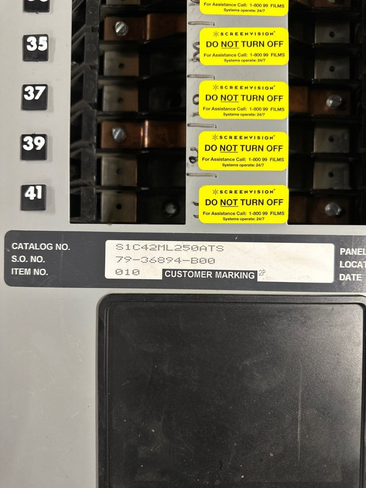 Siemens S1C42ML250ATS S1 Panelboard 250A 208/120V 3PH 4W MLO Indoor Encl 42 Cir P065 Used