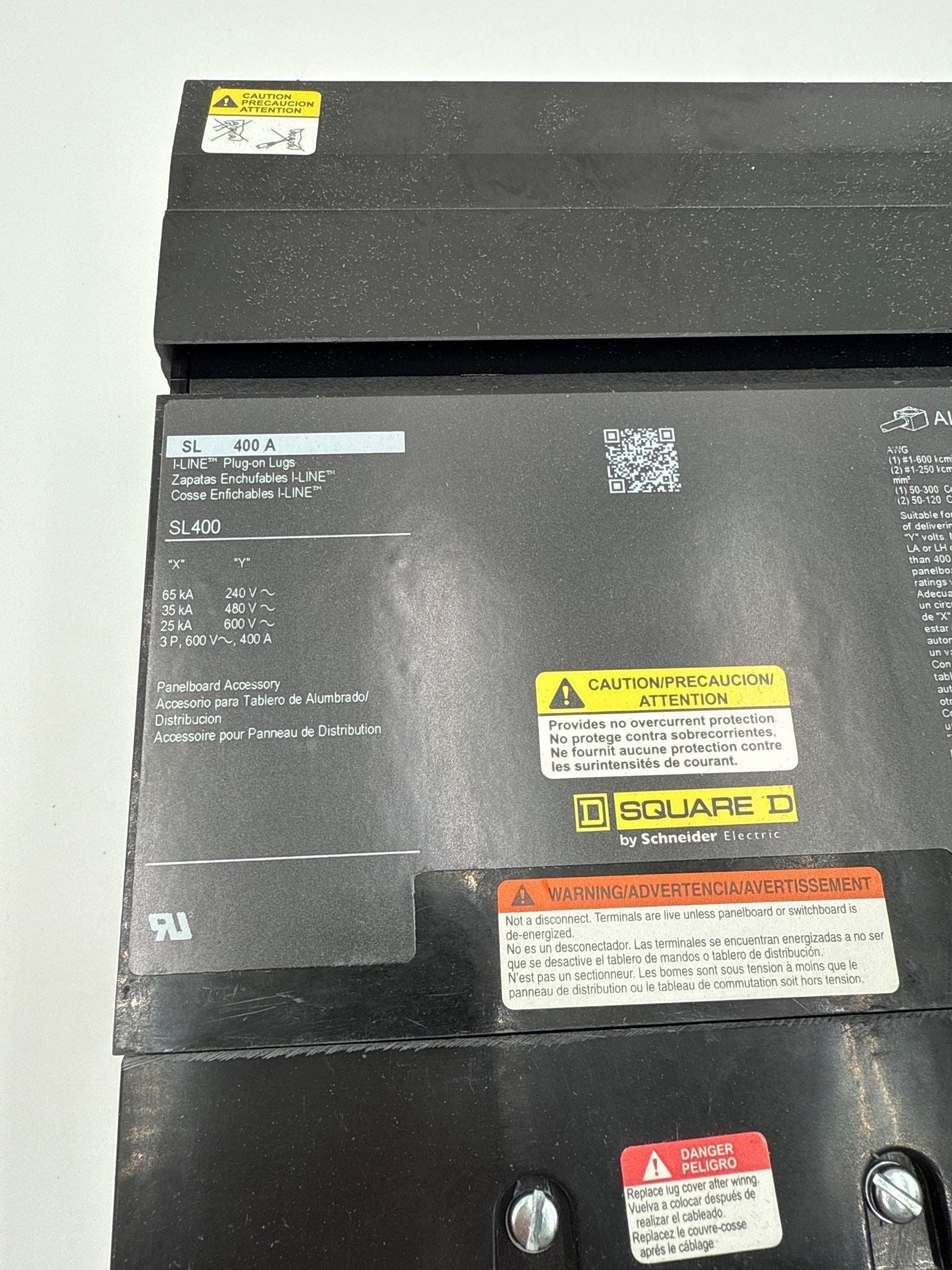 Square D SL400 I-Line Plug On Lugs Panelboard Subfeed 400A 600V New