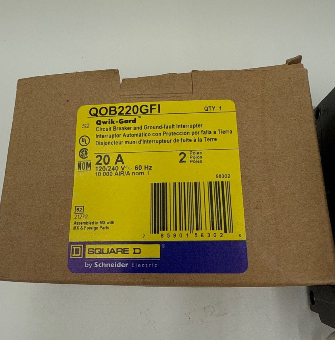 Square D QOB220GFI New