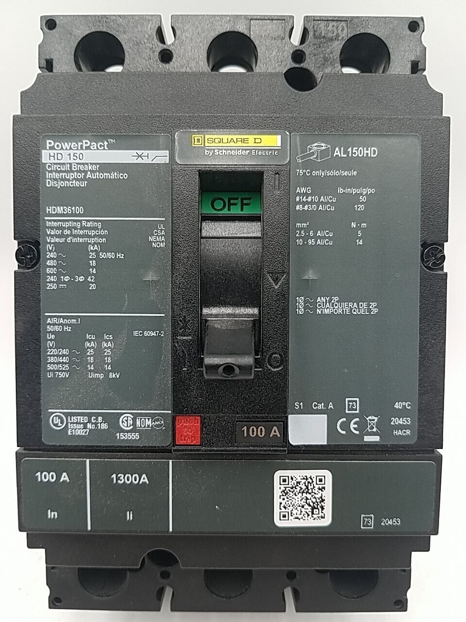 Square D HDM36100 New