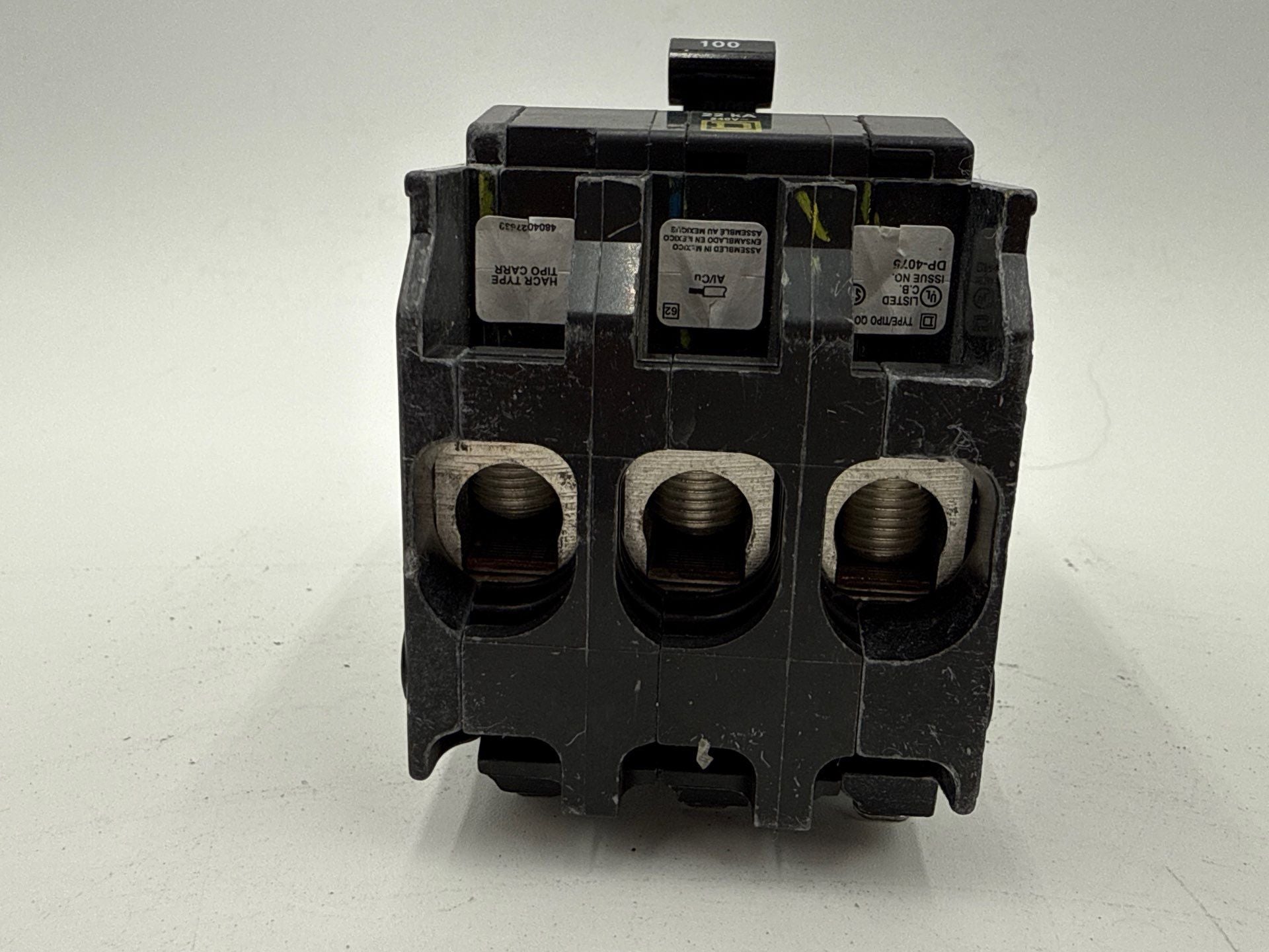 Square D QO3100VH Plug On Circuit Breaker 100A 3P 240V QO 100 Amp 22kA Used