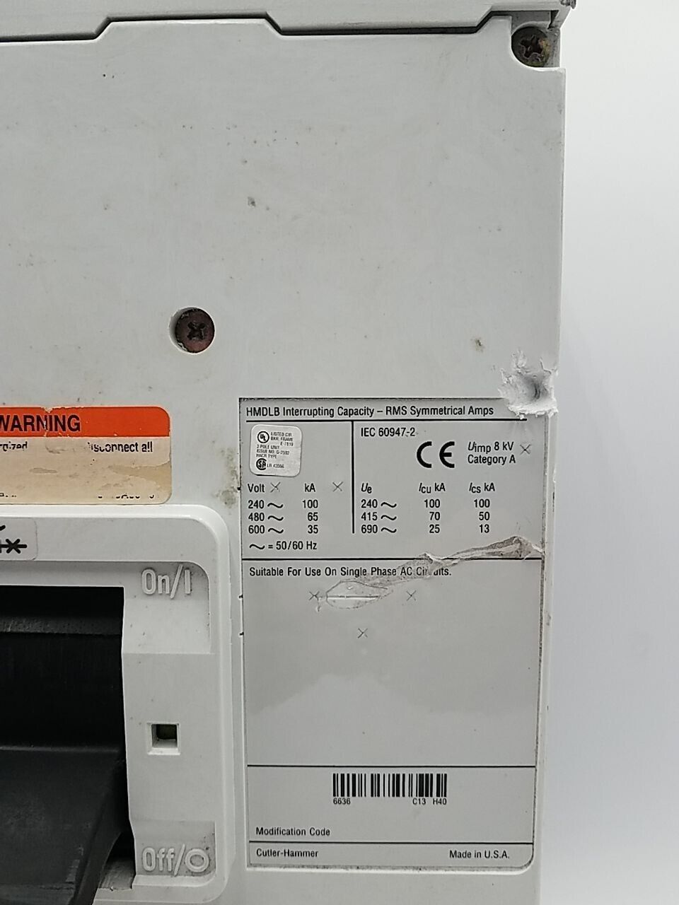 Cutler-Hammer HMDLB3800T33W Used