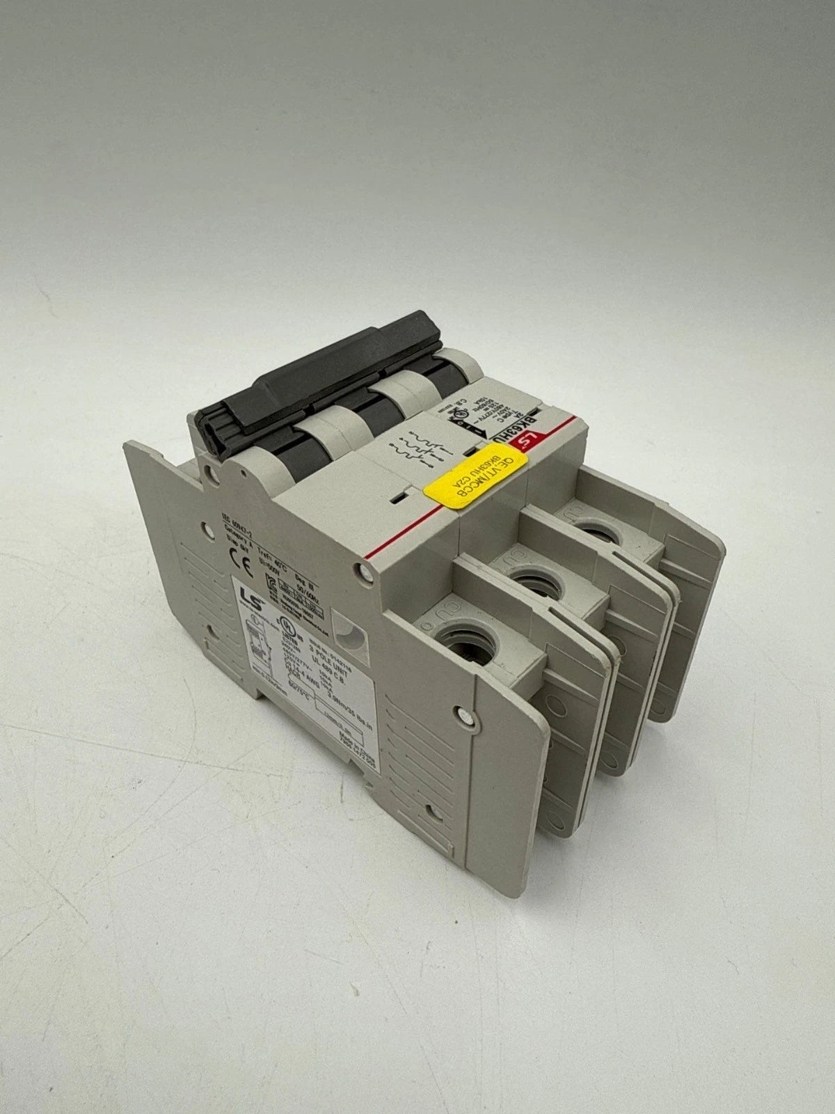 LS BK63HU Circuit Breaker 2A 3P 480/277V 1PH Type C 2 Amp 3 Pole Used
