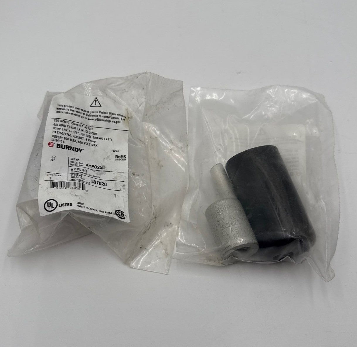 Burndy AYPO250 Offset Plug AYPO Aluminum Hyplug 250KCMIL 4/0 AWG New