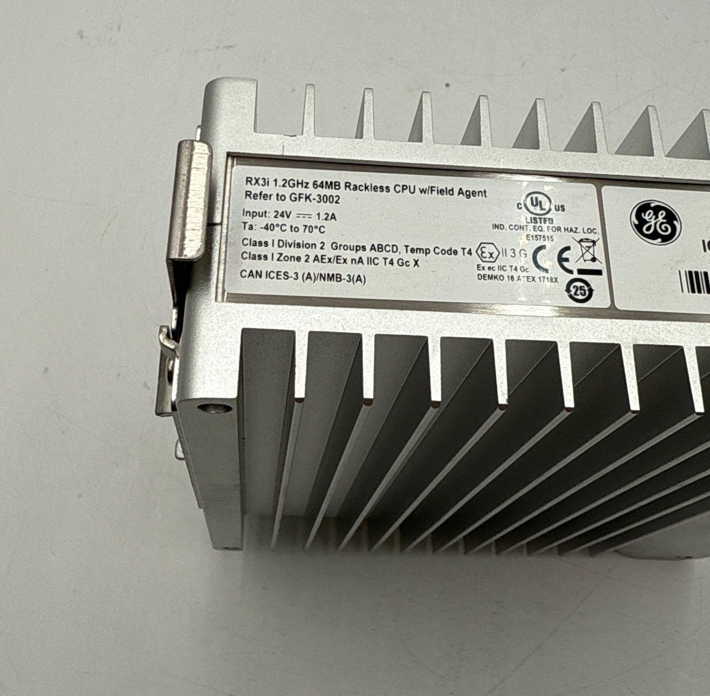 GE IC695CPE400-ABAG RX3i 1.2GHz 64MB Rackless CPU Module with Field Agent Used