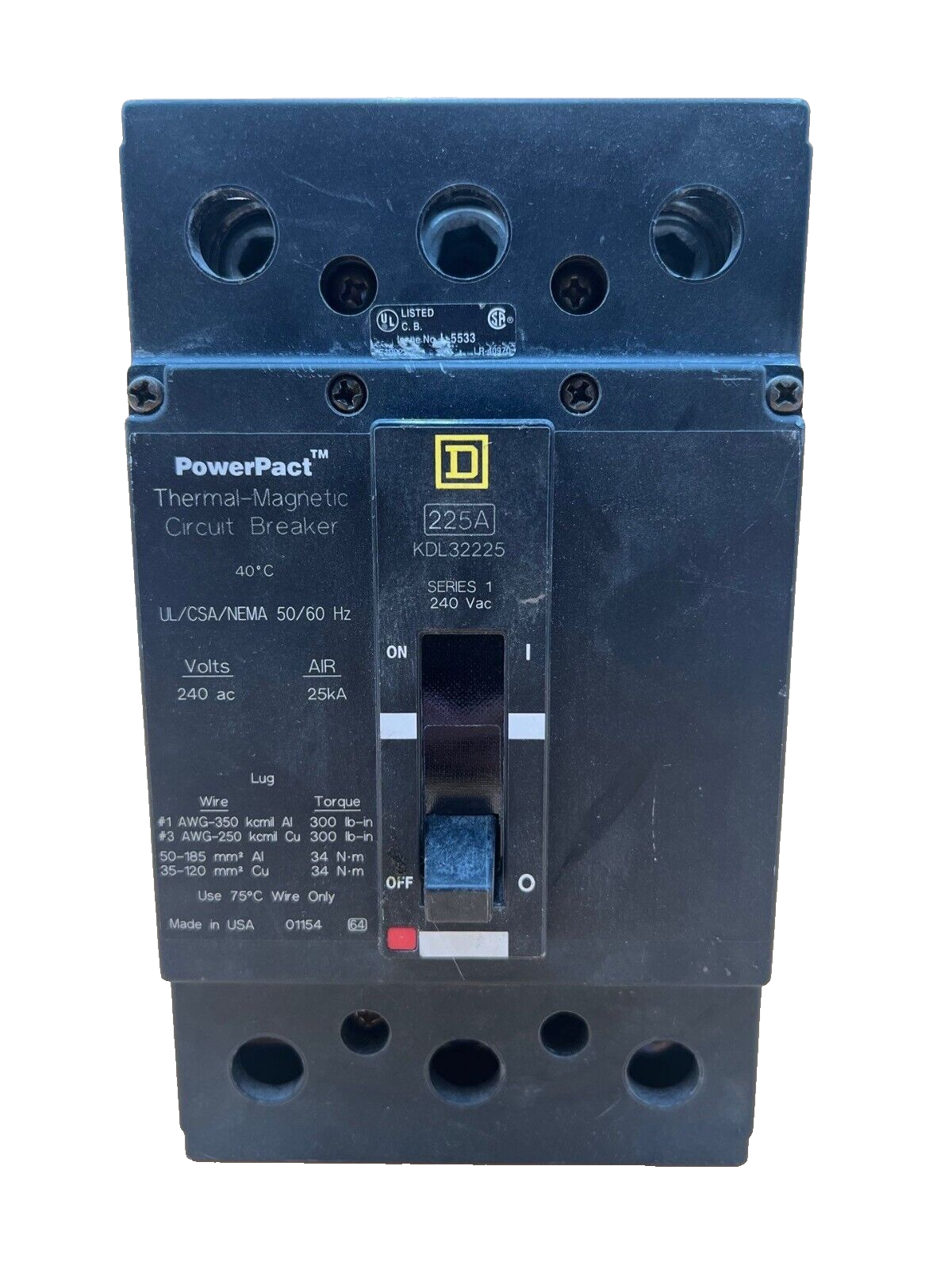 Square D KDL32225 Used