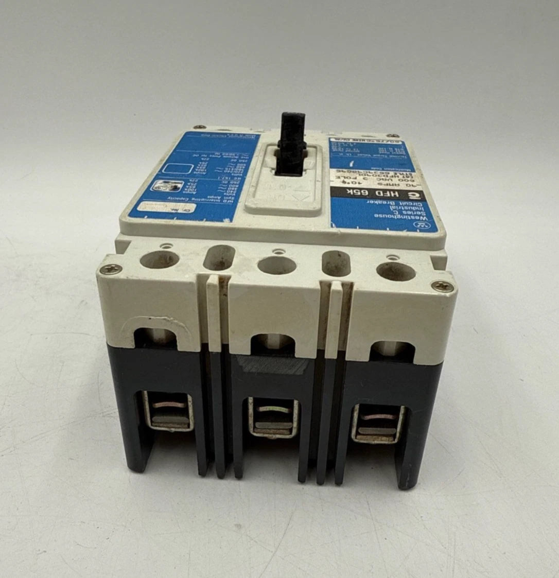 Westinghouse HFD3090L Circuit Breaker 90A 600V 3P HFD 65k 90 Amp 3 Pole Used