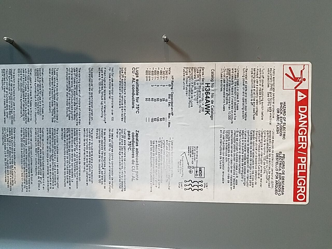 Square D H364AWK Used