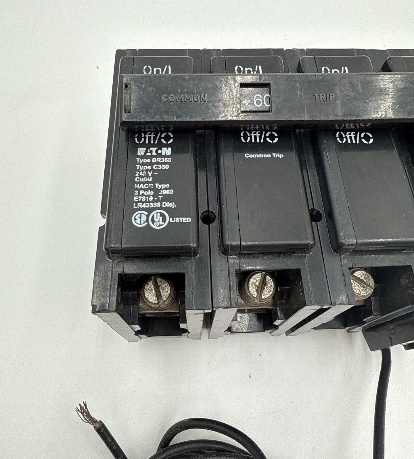 Eaton BR360ST Circuit Breaker 60A 3P 240V C360 Shunt Trip 60 Amp 3 Pole New