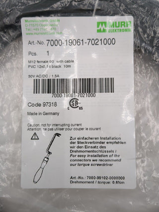 MURR ELEKTRONIK 7000-19061-7021000 New