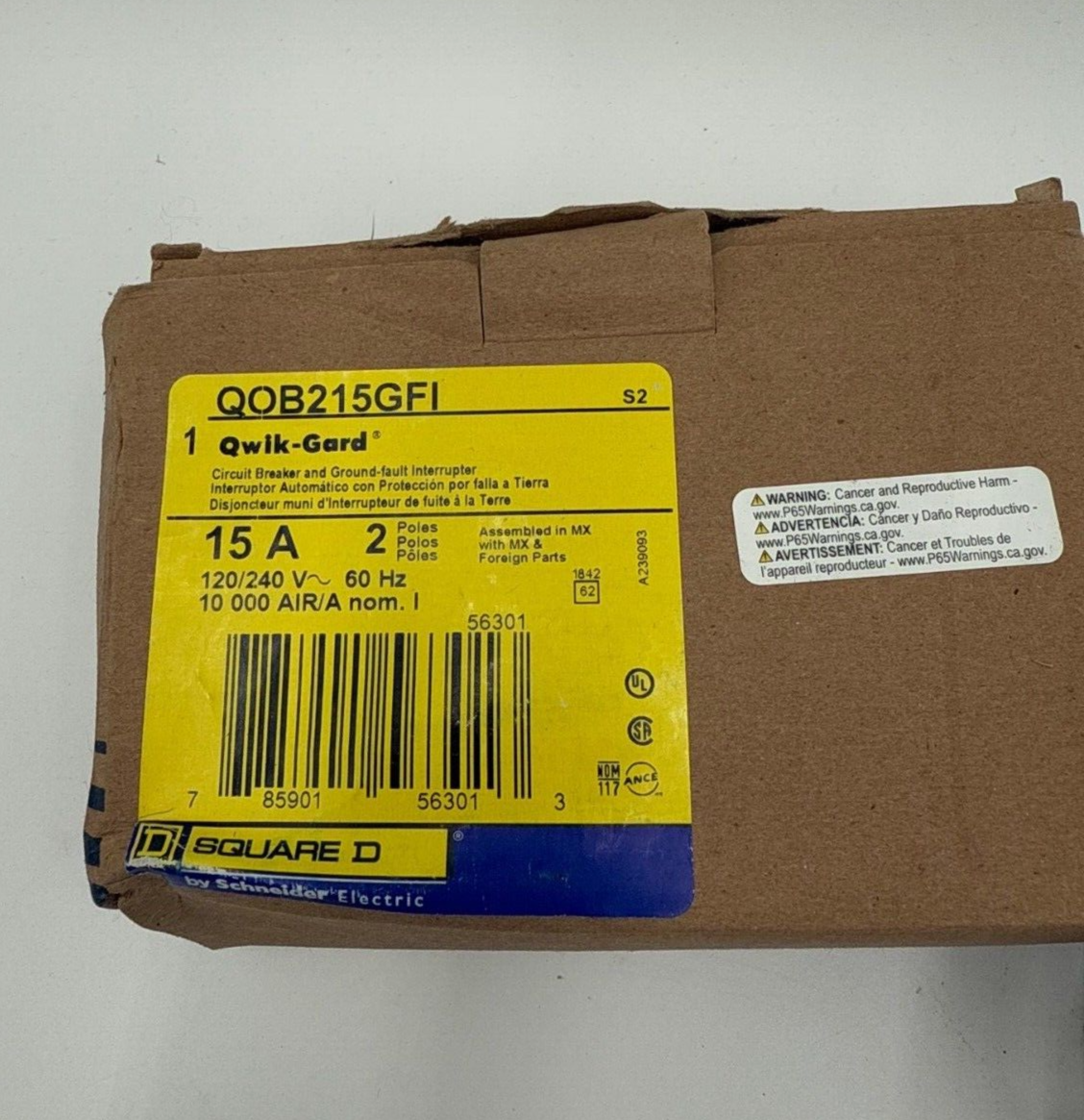 Square D QOB215GFI New