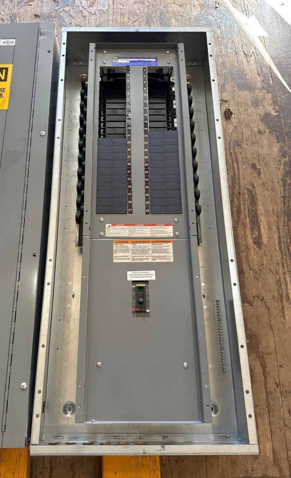 Square D NF Panelboard 125A 480/277V 3PH 4W 42 Cir MCB Panel 125 Amp HDP36125 Used