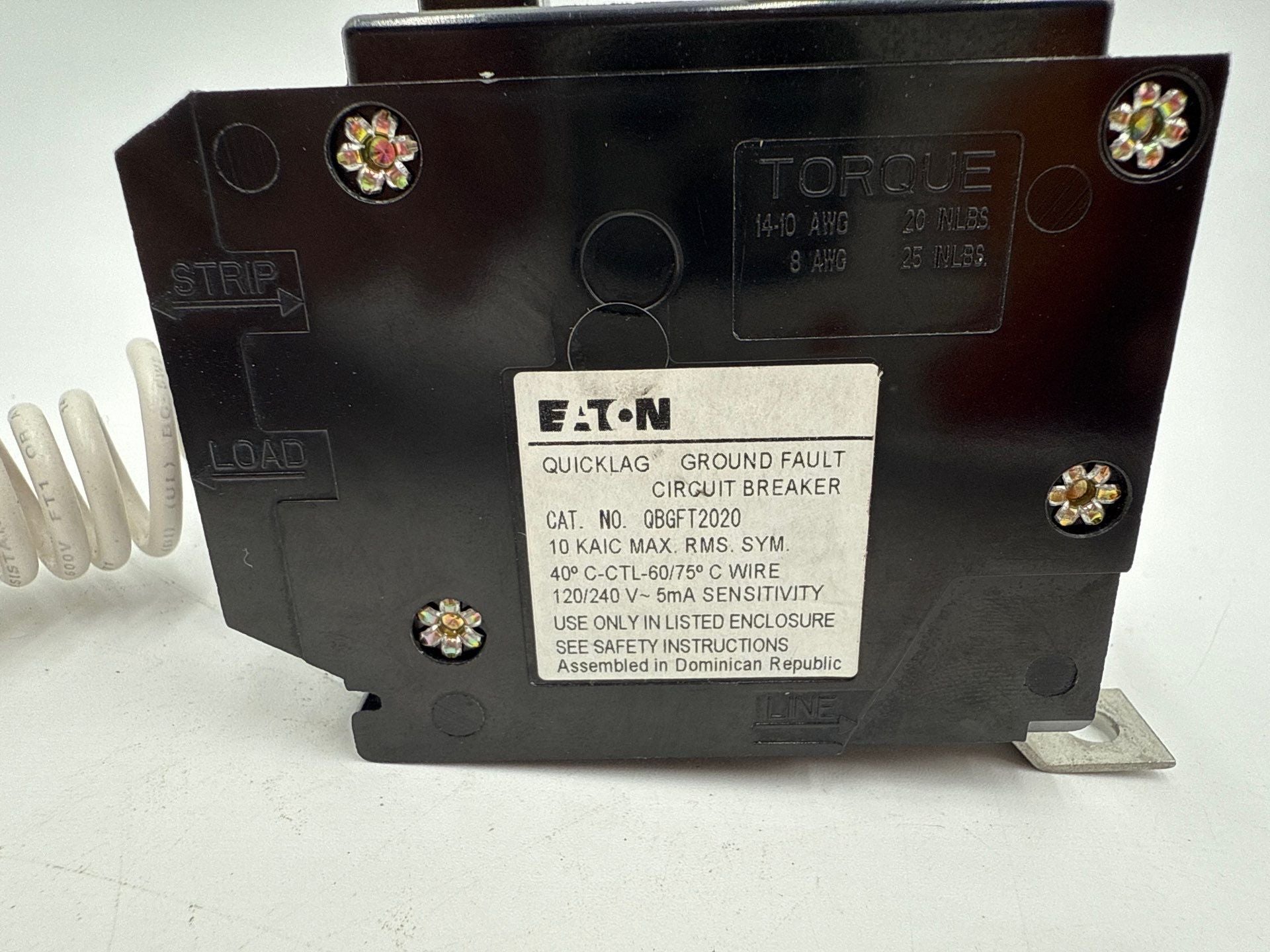 Eaton QBGFT2020 Circuit Breaker 20A 2P 120/240V Ground Fault GFI 20 Amp 2 Pole New