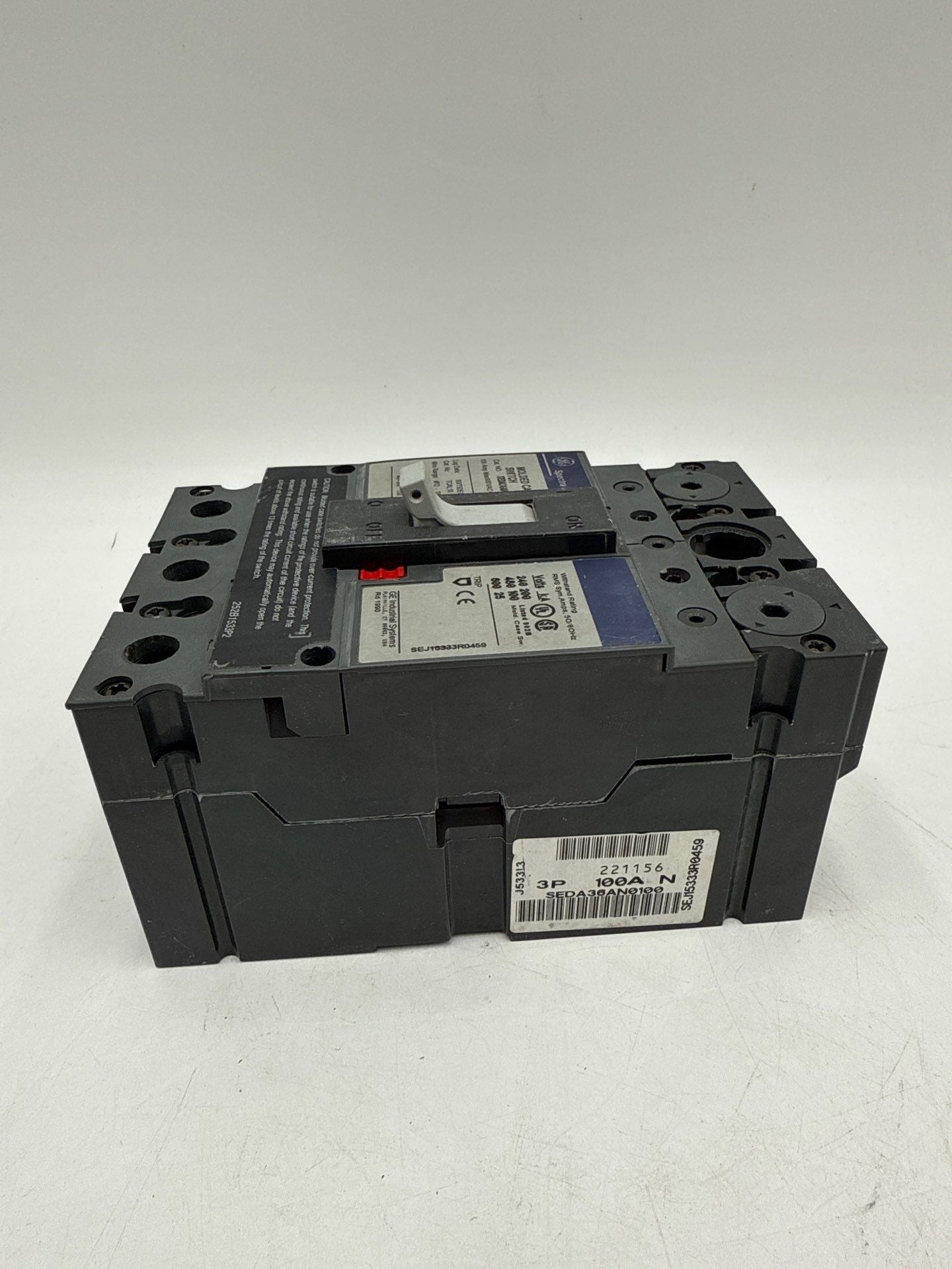 GE SEDA36AN0100 Circuit Breaker 100A 3P 600V 100 Amp 3 Pole Spectra RMS Used