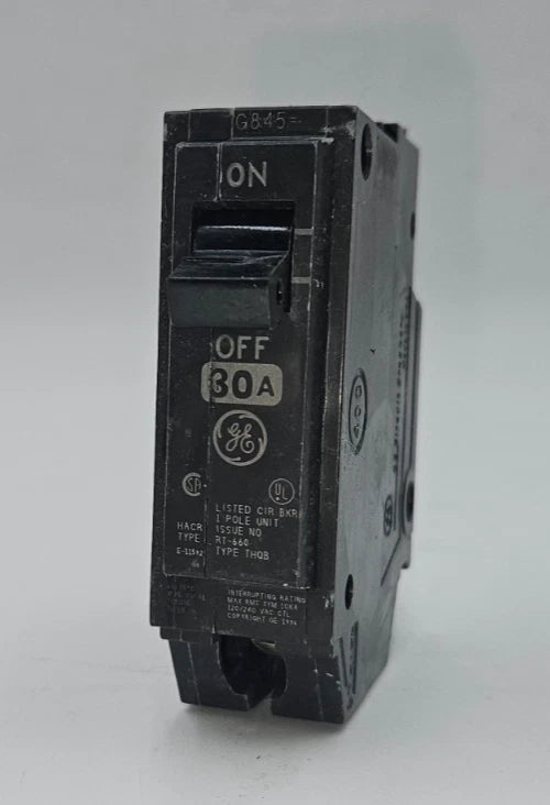 GE THQB1130 Bolt On Circuit Breaker 30A 1P 120/240V THQB 30 Amp 1 Pole Used Used